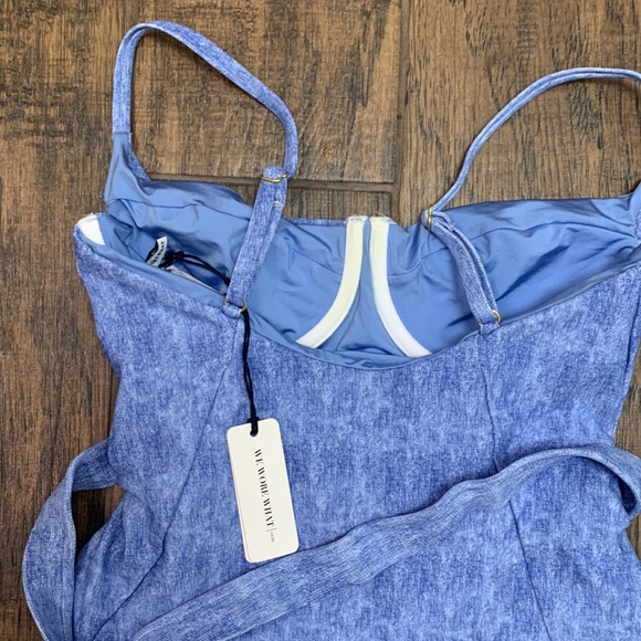 WeWoreWhat NWT Danielle denin texture  One Piece - Picture 6 of 7
